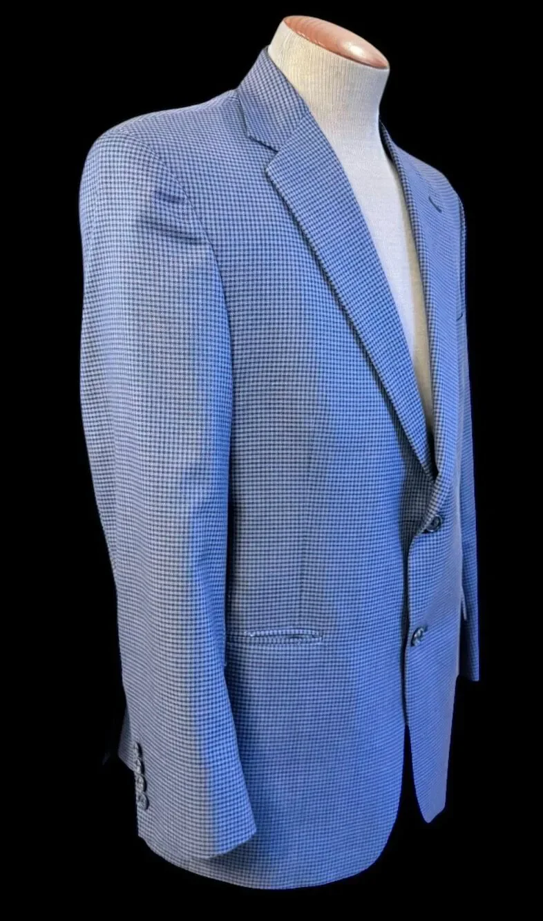 Hart Schaffner Marx Two-Button Blazer/Sport Coat Blue Micro-Houndstooth 42S